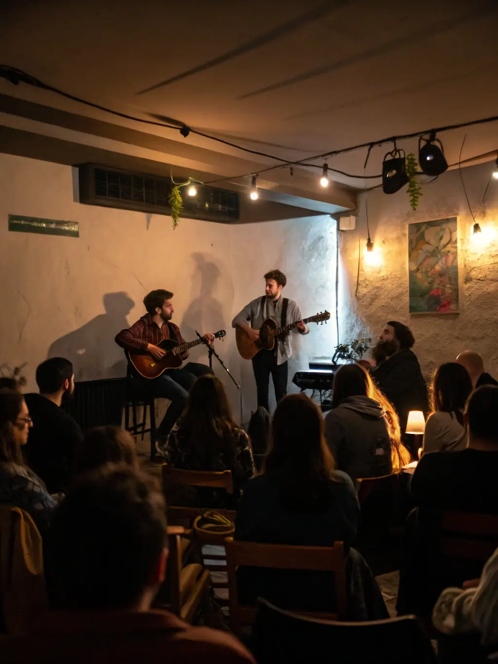 A photograph of a live performance taking place at the museum, with musicians playing vintage instruments and an audience enjoying the music.
